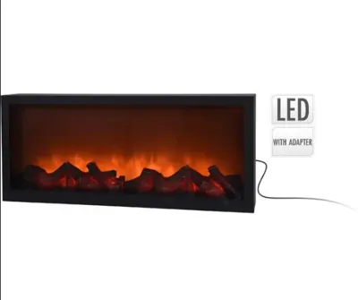 Decoratieve elektrische wandhaard BASIC & CO Zwart 1,5 W 57 x 10 x 25 cm