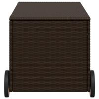 Tuinbox met wielen 190 L poly rattan bruin - thumbnail