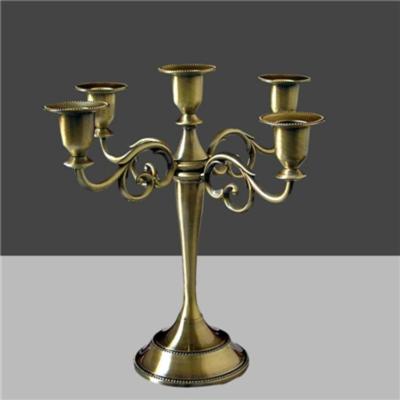 Retro kandelaar Home Decoratie woonkamer Cafe thema restaurant sieraden kaarslicht diner rekwisieten geschenken stijl: brons-5 armen