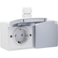 NiKO Opbouw wcd 2-voudig spatwaterdicht horizontaal compleet 1xm20 wartel - thumbnail