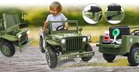 Jamara Ride-on Jeep Willys MB Army groen 12V - thumbnail