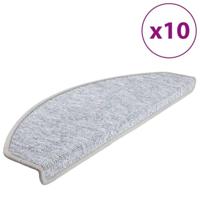 VidaXL Trapmatten 10 st 65x24x4 cm lichtgrijs halfrond groot - thumbnail