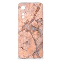 OPPO A78 5G | A58 5G | TPU | Siliconen hoesje | Marmer Oranje - thumbnail
