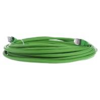 Telegärtner 100008993 RJ45 Netwerkkabel, patchkabel CAT 6A S/FTP 10.00 m Groen Vlambestendig, Snagless, Pair afscherming, Afgeschermd (dubbel), UL