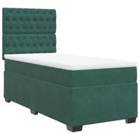 Boxspring met matras fluweel donkergroen 80x200 cm - thumbnail