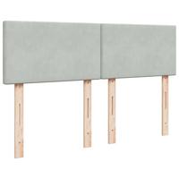 Boxspring met matras fluweel lichtgrijs 140x200 cm - thumbnail