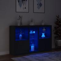 Dressoir met LED-verlichting 162x37x100 cm zwart - thumbnail