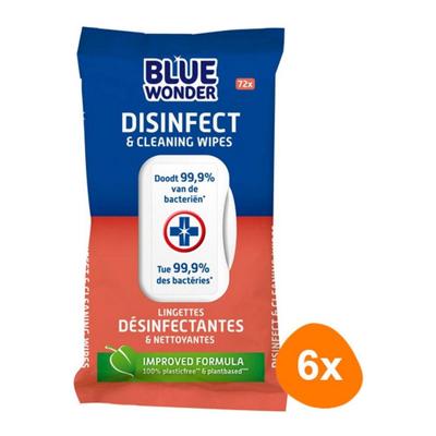 Blue Wonder - Desinfectie reinigingsdoekjes - 6x 72 doekjes