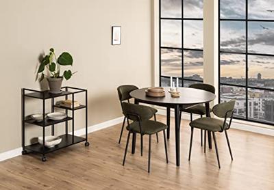 Bendt Uitschuifbare Ronde Eettafel 'Montreux' Eiken 115-154 x 115cm, kleur zwart