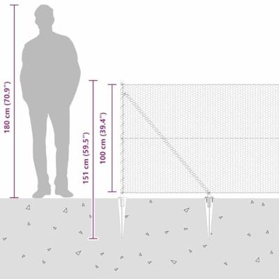 VidaXL Afrasteringspaal groen 10 x 1 m (25 mm gaas) staal en pvc