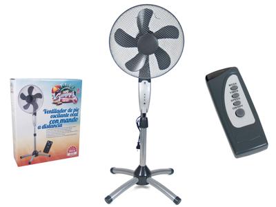 Luxe Staande Ventilator - 40cm - 55W - 1.38m hoog - 3 Snelheden - Met Timer - Grijs - Met afstandsbediening