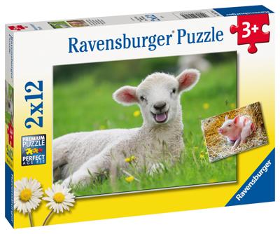 Ravensburger - boerderijdieren legpuzzel 2x12 stuks