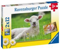 Ravensburger - boerderijdieren legpuzzel 2x12 stuks - thumbnail