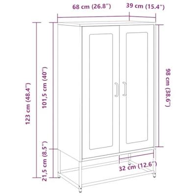 Hoge kast 68x39x123 cm staal mosterdgeel - thumbnail