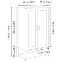 Hoge kast 68x39x123 cm staal mosterdgeel - thumbnail
