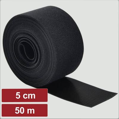 Electronic Garage EG25CA120 Klittenband Om te bundelen Haak- en lusdeel (l x b) 50 m x 5 cm Zwart 50 m