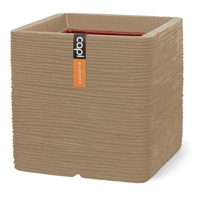 Capi nature rib nl kunststof plantenbak 50x50x50 cm beige