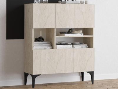 Commode HAWA 4 deuren travertijn Commode HAWA 4 deuren travertijn