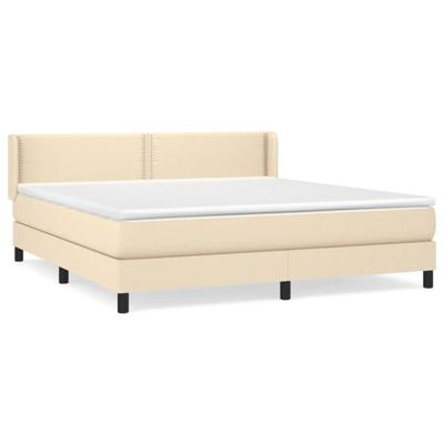 Boxspring met matras stof crèmekleurig 180x200 cm