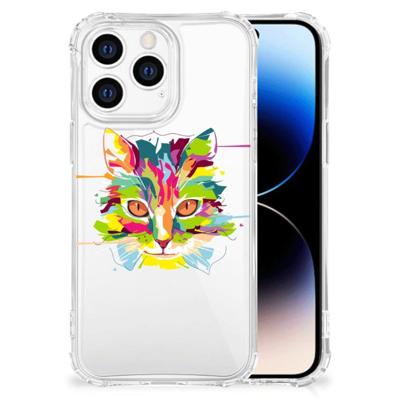 iPhone 14 Pro Stevig | Bumper Hoesje | Cat Color