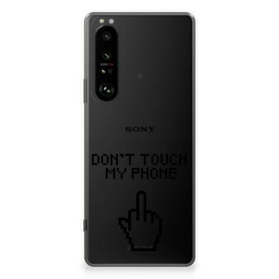 Sony Xperia 1 III Silicone-hoesje Finger Don't Touch My Phone Sony Xperia 1 III Silicone-hoesje Finger Don't Touch My Phone