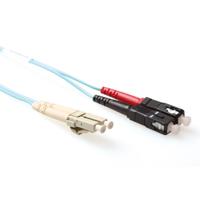 ACT 10 meter LSZH Multimode 50/125 OM4 glasvezel patchkabel duplex met LC en SC connectoren - thumbnail