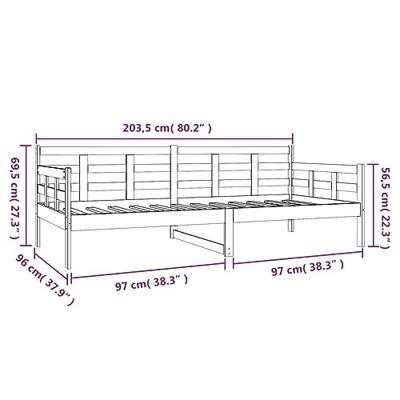 Slaapbank 90x200 cm massief grenenhout