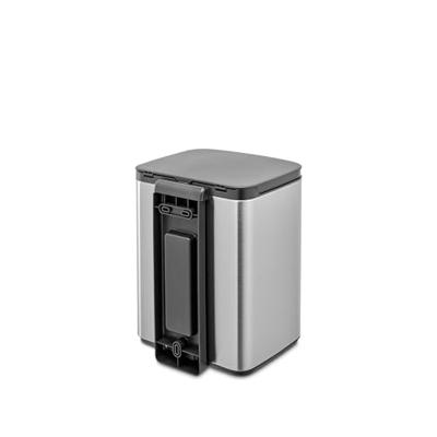 Brabantia Bo afvalemmer 7 liter met kunststof binnenemmer matt steel fingerprint proof - thumbnail