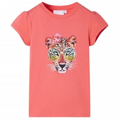 Kindershirt 128 koraalkleurig