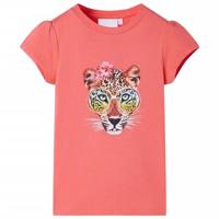 Kindershirt 128 koraalkleurig - thumbnail