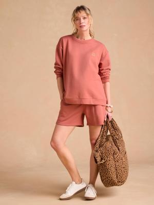 Zwangerschapsset "Cool Mom" sweatshirt en joggingbroek in fleece ENVIE DE FRAISE terracotta