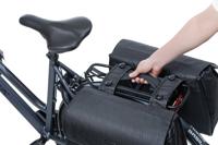 Basil dubbele fietstas hengsel zwart - thumbnail