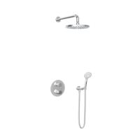 Hotbath Buddy - Inbouw Regendoucheset - Thermostatisch - Wandarm 35 cm - Hoofddouche 250 mm - Ronde Handdouche 3 Standen - met 2-Weg Stop-Omstel - Waterbesparend - V01 - thumbnail