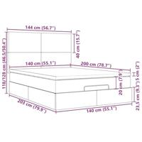 Ottoman bed met matras 140x200cm stof blauw - thumbnail