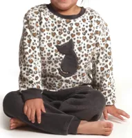 Outfitter fleece meisjes pyjama - Panter - Kleine maten - thumbnail