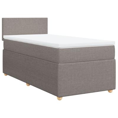 Boxspring met matras stof taupe 90x200 cm - thumbnail