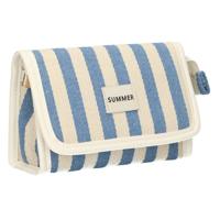 Traveller Spiegeltas summer blauw gestreept 17cm x 11cm - thumbnail