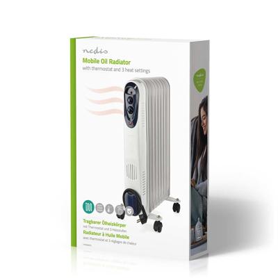 Nedis Mobiele Olieradiator | 800 / 1200 / 2000 W | 9 Vinnen | 1 stuks - HTOI30WT9 HTOI30WT9