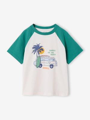 T-shirt met korte mouwen voor jongens smaragdgroen