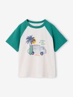 T-shirt met korte mouwen voor jongens smaragdgroen - thumbnail