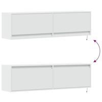 Tv-wandmeubel met LED-verlichting 140x31x38 cm wit - thumbnail