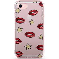 iPhone 7 rosegold transparant hoesje - Lips & stars - thumbnail
