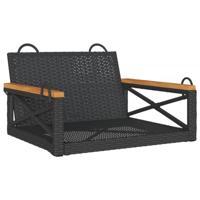 Schommelbank 63x62x40 cm poly rattan zwart - thumbnail