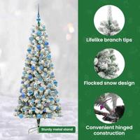 VidaXL Kunstmatige inklapbare kerstboom groen en wit 180 cm - thumbnail