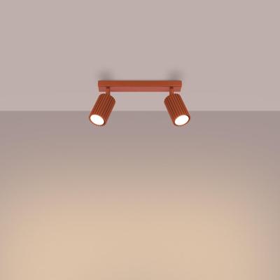 Plafondlamp KARBON 2 rood oker