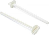 Vogel zitstok met houder wit set van 2 - thumbnail