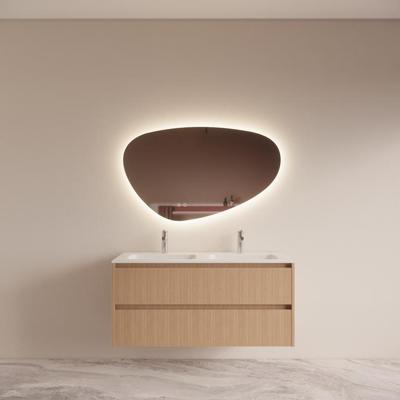 Badmeubelset BWS Riga Met Asia Wastafel Wit 120 cm Licht Eiken Japandi