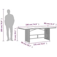 9-delige Tuinset met kussens poly rattan grijs - thumbnail