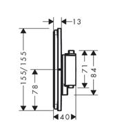 Hansgrohe ShowerSelect Comfort E thermostaat inbouw voor 1 functie en extra uitgang, mat zwart - thumbnail