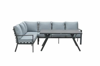 Sergio L/D set 3-dlg links carbon black/mint grey bank L 262 x B 200 x H 85 cm Garden Impressions - Garden impressions